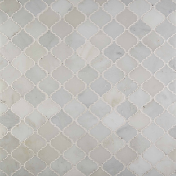 Ackland Iona Mist Lantern 12 in. x 12 in. Polished Marble Mosaic Floor and Wall Tile, 10PK AKM-S-IOMI3X3LNP-CA - main
